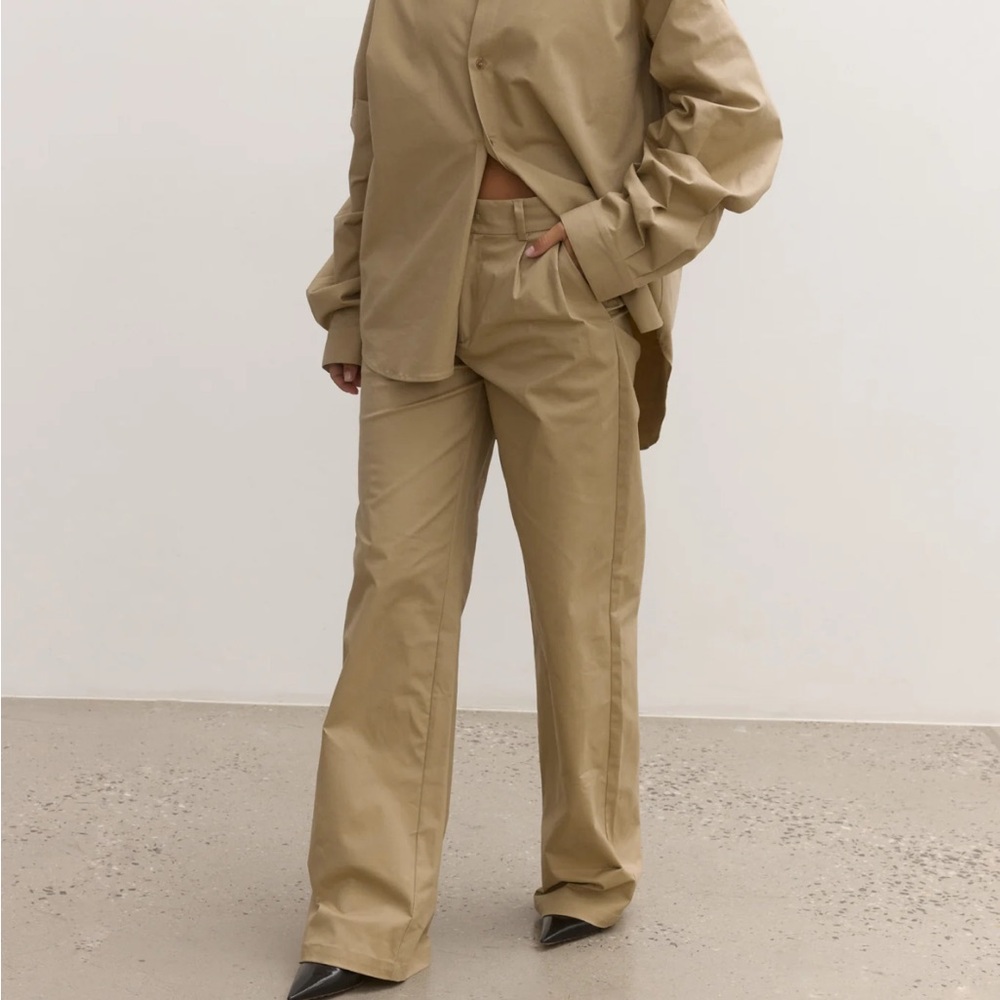 Bayse Brand Beige Wide Leg Trousers